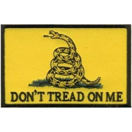 QPS DON'T TREAD ON ME GADSDEN FLAG PATCH - 2PC-iron on sew on  4" x 3"