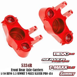 Front Rear Steering Block Knuckle Axle Carriers W/Bearing 5334 for 1/10 Traxxas E-MAXX T-MAXX Revo 3.3 Slayer Summit 4x4 RC Car Upgrade Parts Accessories(Red)