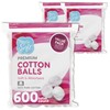 Simply Soft Premium Cotton Balls (600 Count), 100% Pure Cotton,