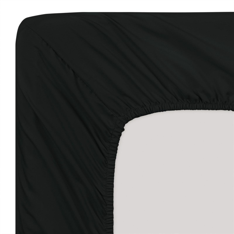 Soroor Bedding & Linen, Microfiber Single Fitted Sheet, Black Deep