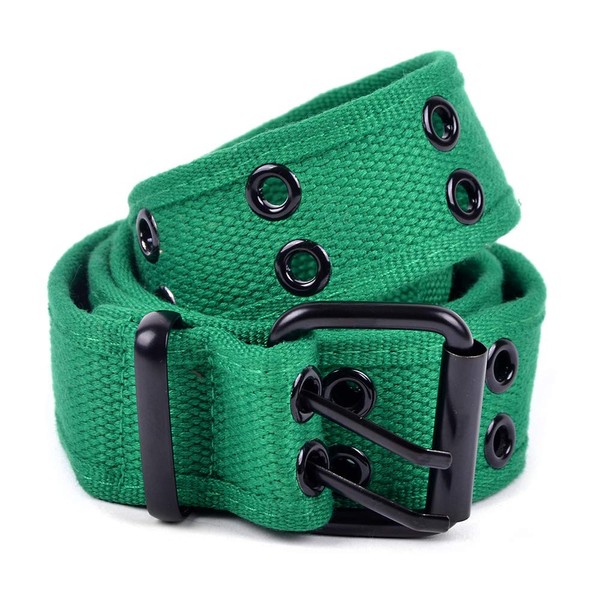 boxed-gifts Solid Color Military and Casual Canvas Belt, Double Grommet
