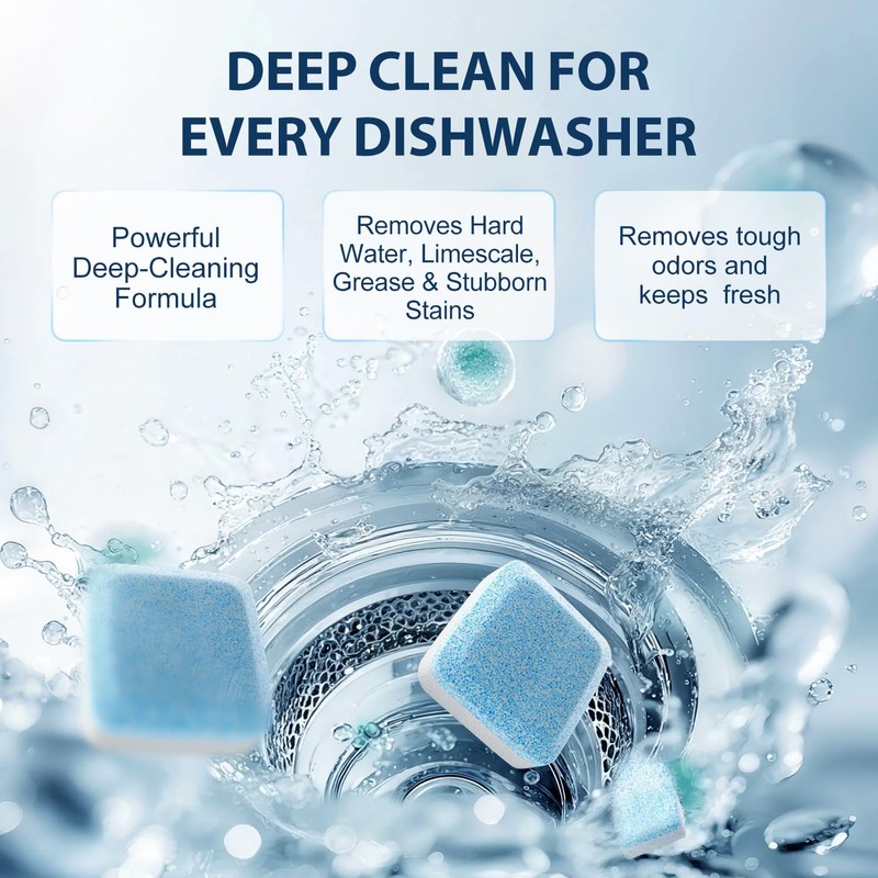 Washing Machine Cleaner Tablets 24 Pack - Deep Cleaning &