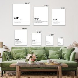 Poster Master Dictionary Art Canvas - Definition of WAP Print - Typography Art - Minimal Gift for Him & Her - Funny Decor for Dorm, Office, Bedroom or Living Room - Available in 8x10 to 30x40