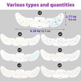 24Pcs Glitter Freckles Makeup Patches, Waterproof Holographic Sparkle Speckles Patches for Women, Glitter Freckle Face Tattoo, Cute Sparkling Fake Freckles for Musical Festival & Rave