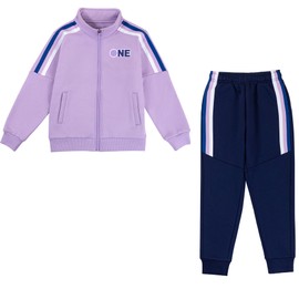 SNLEOPD Girls Tracksuit - 2 Piece Girls Sweatsuit Full Zip Up Jacket & Jogging Set Sweatshirts and Sweatpants Activewear Set