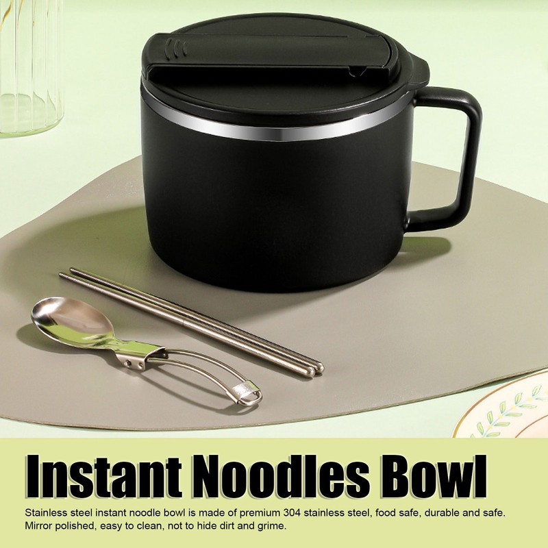 304 Stainless Steel Instant Noodle Bowl 1200ML Large Capacity Noodle