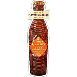 American Collectibles Orange Crush Soda Bottle Plasma Metal Sign, Vintage Advertisement Reproduction