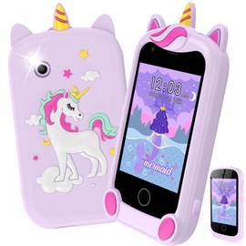 BJLBOJEY Smartphone para niños, teléfono de Juguete para niños con Doble cámara, Pantalla táctil, Llamada SOS, Juegos y música, Regalo de cumpleaños de Navidad para niñas 3-15 años (Violeta)