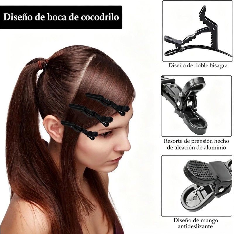 48Pcs Pinzas de Pelo de Cocodrilo, Pinzas para El Cabello