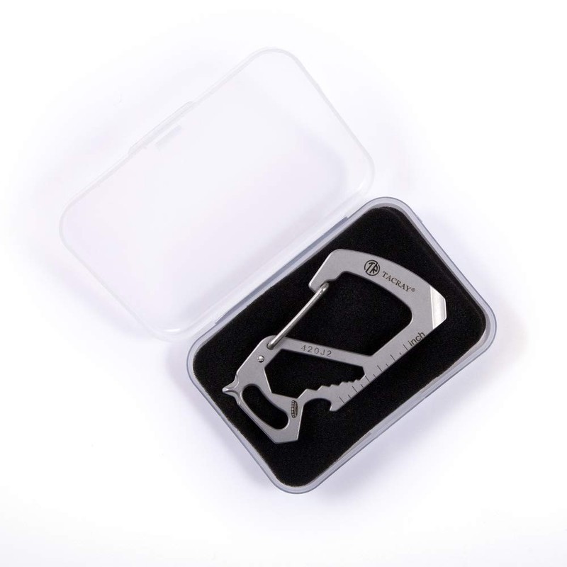 TACRAY Compact Carabiner Keychain Clip, Titanium EDC key holder, Anti-Lost