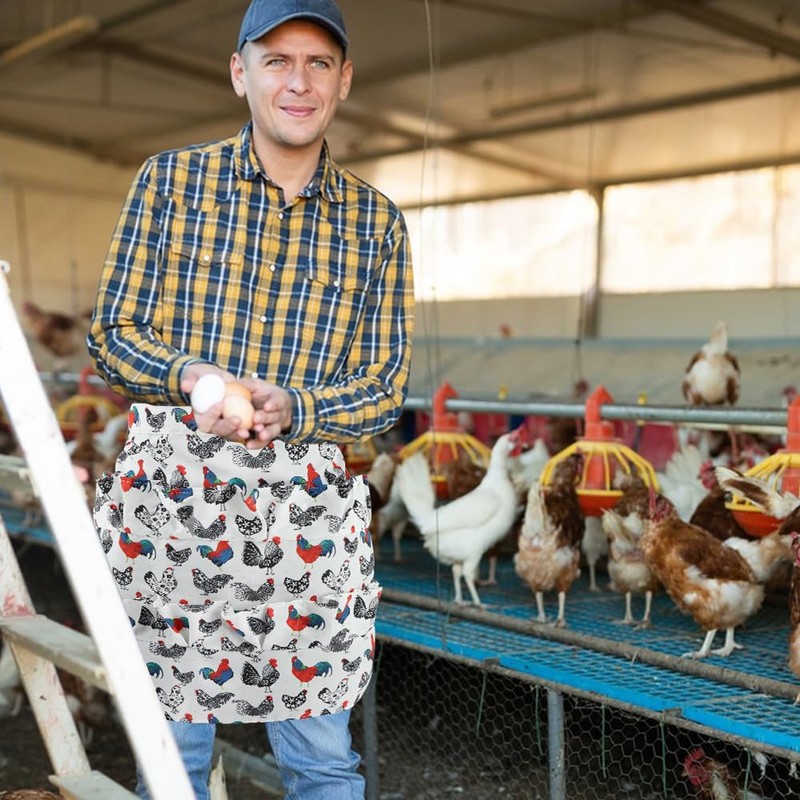 NINEFOX Egg Apron, Egg Collecting Apron for Chicken Duck Goose