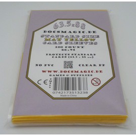 docsmagic.de 100 Mat Yellow Card Sleeves Standard Size 66 x 91 - PKM - MTG