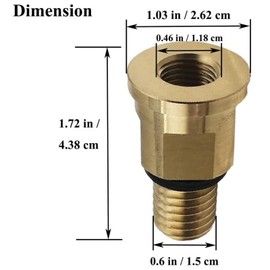 R0557100 Brass Pressure Gauge Adapter with O-Ring, Fits CS/CJ Series Cartridge Filters