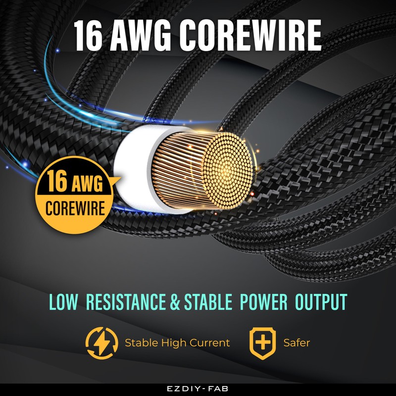 EZDIY-FAB PSU Cable Extension Kit,16AWG Power Supply Extension Cable,1x24Pin/2x4+4 EPS/3x6+2