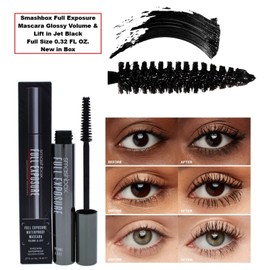 Smashbox Jet Black Full Exposure Mascara Full Size 0.32 OZ NIB Glossy Volume