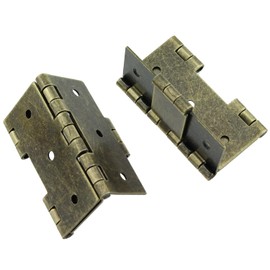MTQY 2PCS 3 Inches 75x76mm Antique Brass Vintage Style Folding Double Action Screen Hinges Double Action Screen Hinges for Screens and Cabinets
