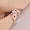 Sterling Silver 925 Double Infinity Ring Open Wrap Adjustable Eternal