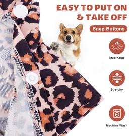 Timoey Leopard Print Summer Dog Clothes Silk Soft Dog Shirt for Small Dog Cat Puppy Chihuahua Adorable Wearing Stylish Cozy T-Shirt(L)
