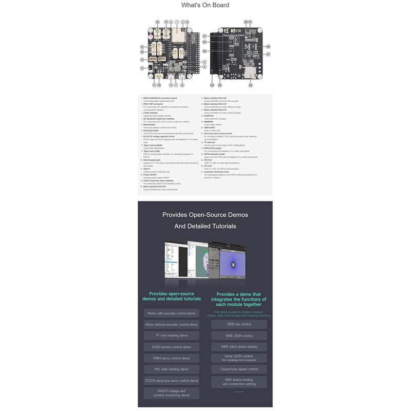 General Driver Board for Robots Compatible Raspberry Pi 4B+ 4B