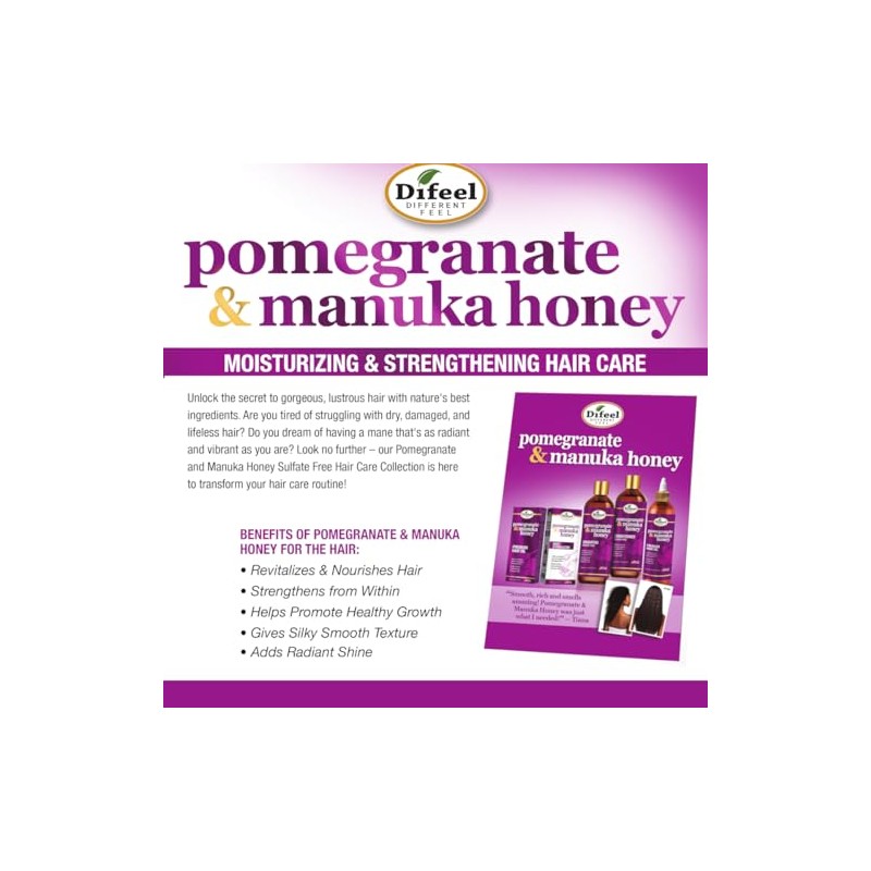 Difeel Shampoo Pomegranate & Manuka Honey 355ml