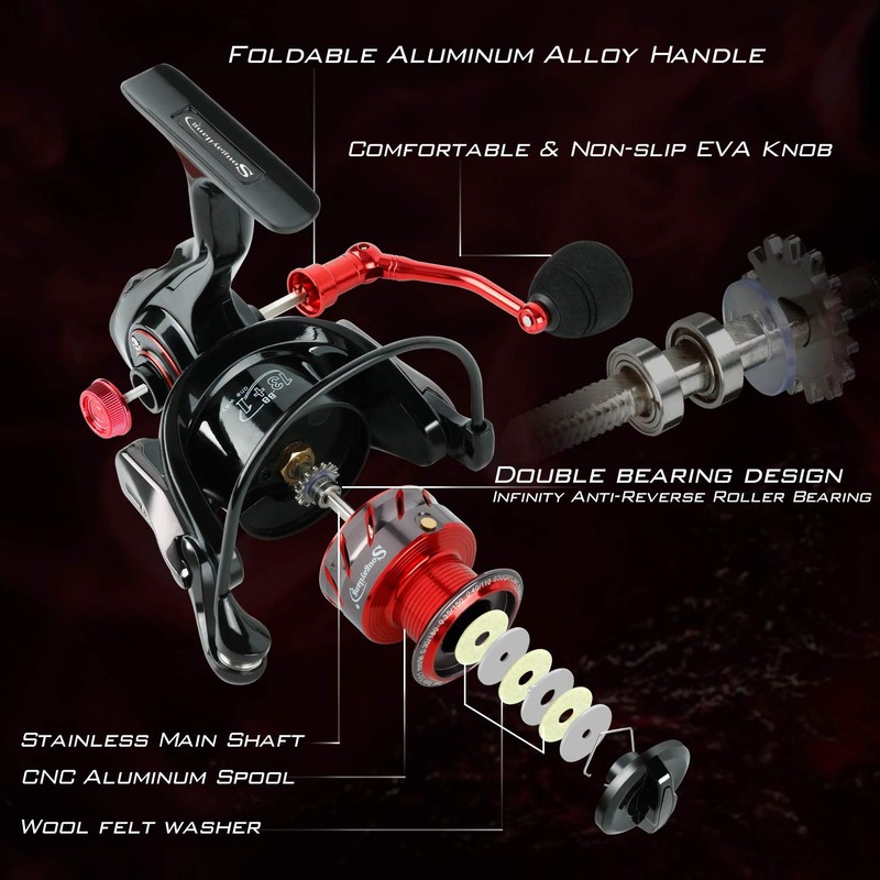 Sougayilang Spinning Reels Light Weight Ultra Smooth Powerful Fishing Reel