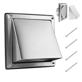 FRESH SPEED 4 Inch Dryer Vent Cover Outside Stainless Steel Wall Vent with Removable Cover and Insect Screen Mesh