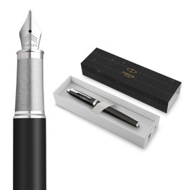 Parker IM Premium Penna Stilografica | Collezione Legacy of Flight | Rifiniture Cromate | Pennino Fino | Inchiostro Blu | Confezione Regalo