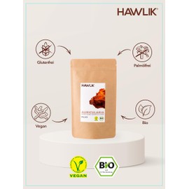 HAWLIK Vital Mushrooms Auricularia Powder, 100 g in Stand-Up Bag, Ideal for Mixing, Natural Growing, Gentle Drying, Vegan
