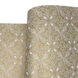 Self Adhesive Liner Vintage Contact Shelf Paper for Dresser Drawers Cabinet Sticker (Vintage Gold, 17.7 inch x 196 inch)