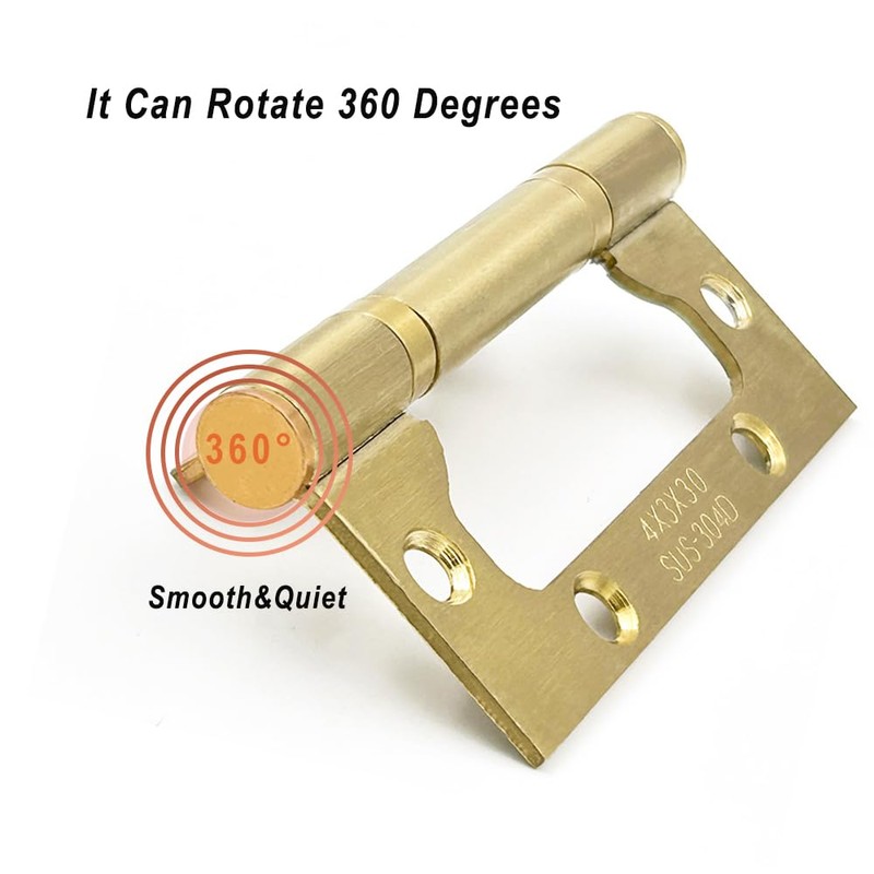 VOLUKA 6 Pack Non-Mortise Door Hinges - Easy to Install,