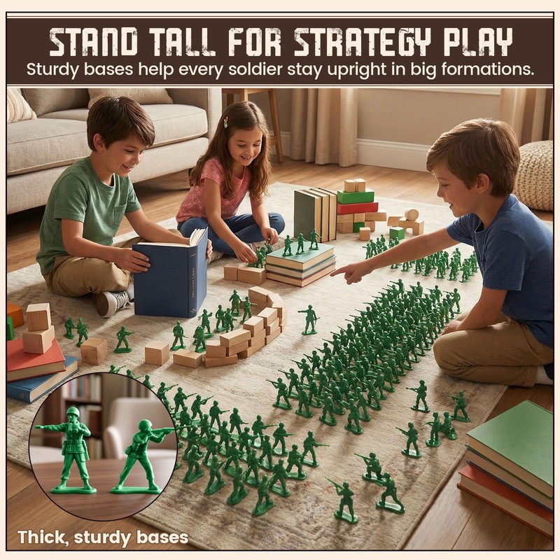 3 otters 80PCS Green Army Men Classic, 2-Inch Toy Soldiers,