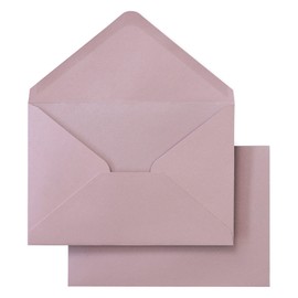 PONATIA 50 Pack A4 Envelopes, 4.3 x 6.25'' Shiny Dusty Rose Envelopes Perfect for Gift Cards, Wedding Details Cards, Thank You Cards and any 4 x 6" Inner Sheets