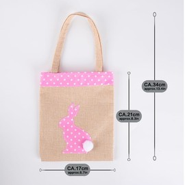 HDLJIAL 9 Pcs Easter Burlap Bags for Kids Bunny Bags Jute Easter Baskets for Egg Hunts