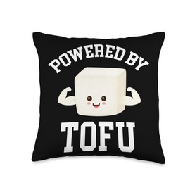 Tofu Lover Tempeh Asian Miso Veggie Broccoli Powered by Tofu Tempeh Asian Miso Veggie Broccoli Herbivore Throw Pillow, 16x16, Multicolor
