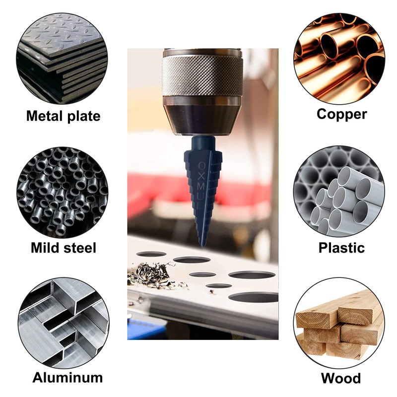 Large Step Drill Bit(Pro),16Holes 2", High Speed Steel, Drill Bit