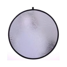 Samcos 2-in-1 Reflector Board for Photography, 2-in-1 Silver/White, Folding Reflector, For Studio Photography, Photo Shooting Studio Kit, For Photography, Light Refilling, Storage Case (Silver, 23.6