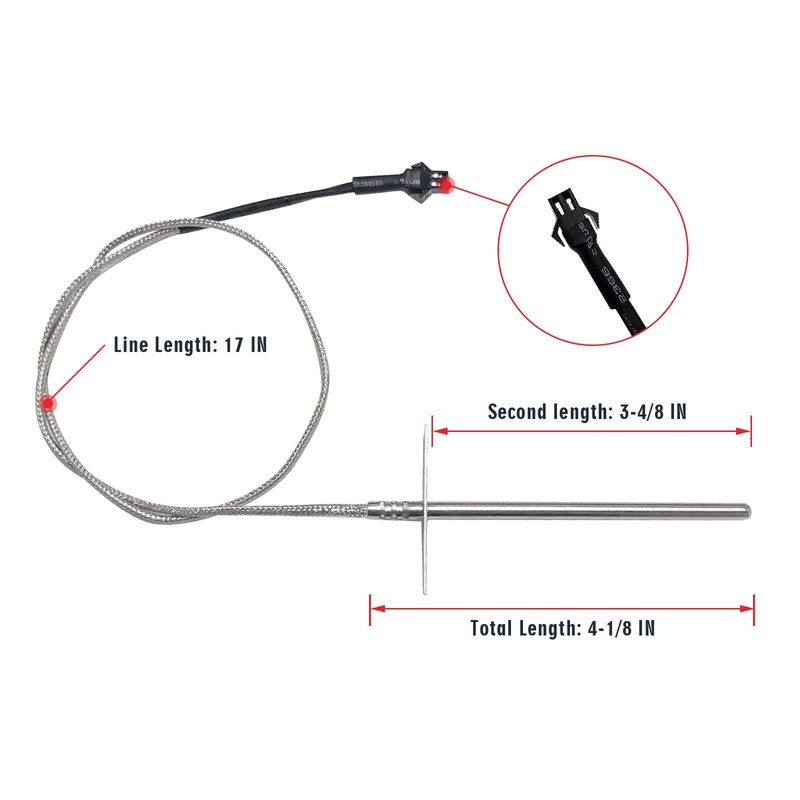 Replacement RTD Temperature Probe Sensor, Compatible with Pit Boss Pellet