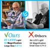 5X Hands Free Magnifying Glass with Light 43 Ultra-Bright LEDs,