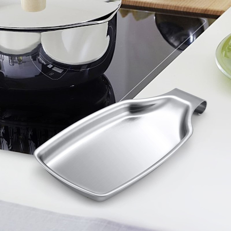 E-far Spoon Rest for Stove Top, 2-Piece Stainless Steel Spoon