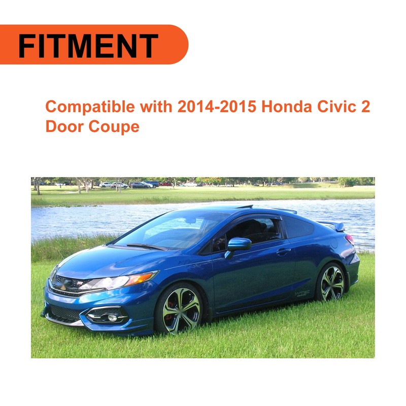 ECOTRIC Front Bumper Spoiler Lip Compatible with 2014-2015 Honda Civic