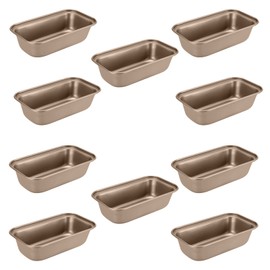 JAPCHET 10 Pieces 15.6 x 8.5 cm Mini Loaf Pan Non-Stick Small Loaf Pan Rectangular Baking Tray for Oven Baking