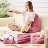 Sasttie Reading Pillow, Velvet Back Pillow for Bed Sitting Up,