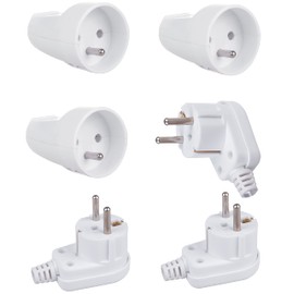 Maclean MCE330+MCE331 Pack of 3 Unischuko Earthing Contact Plug + 3x Earthing Contact Coupling Type E French Max 3680W 16A 230V