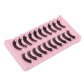 Pestañas Postizas, 10 Pares, Reutilizables, Suaves, 3D, Multicapa, Pestañas Postizas, Paquete de Pestañas Postizas DD Curl Wispy Fluffy, Volumen Largo Y Grueso, Pestañas Postizas(Tipo 2)