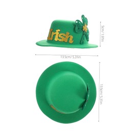 Outanaya 3Pcs Patricks Day Hat Hair Accessories Shamrock Mini Hat Clips for Women Lightweight Comfortable Headdress for Festive Celebrations and Holiday Parties