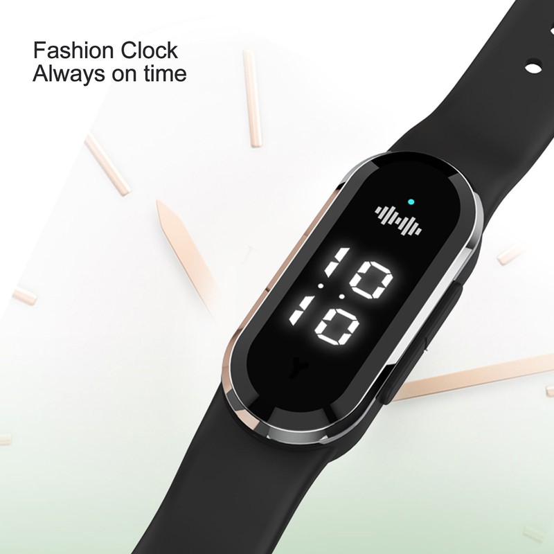 Ultrasonic Mosquito Repellent Watch Silica Gel Rechargeable LED Digital Step