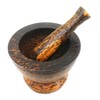 Kurokmai Thai Cooking Somtam Wooden Spice Ball Set Small Mortar