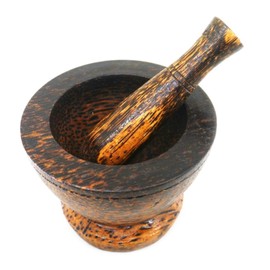 Kurokmai Thai Cooking Somtam Wooden Spice Ball Set Small Mortar Pestle Crock Somtam