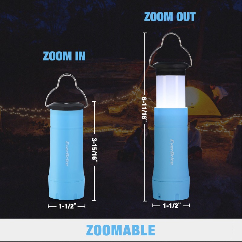 EverBrite 2-in-1 Mini Lanterns and Flashlights, Zoomable Flashlight Blue