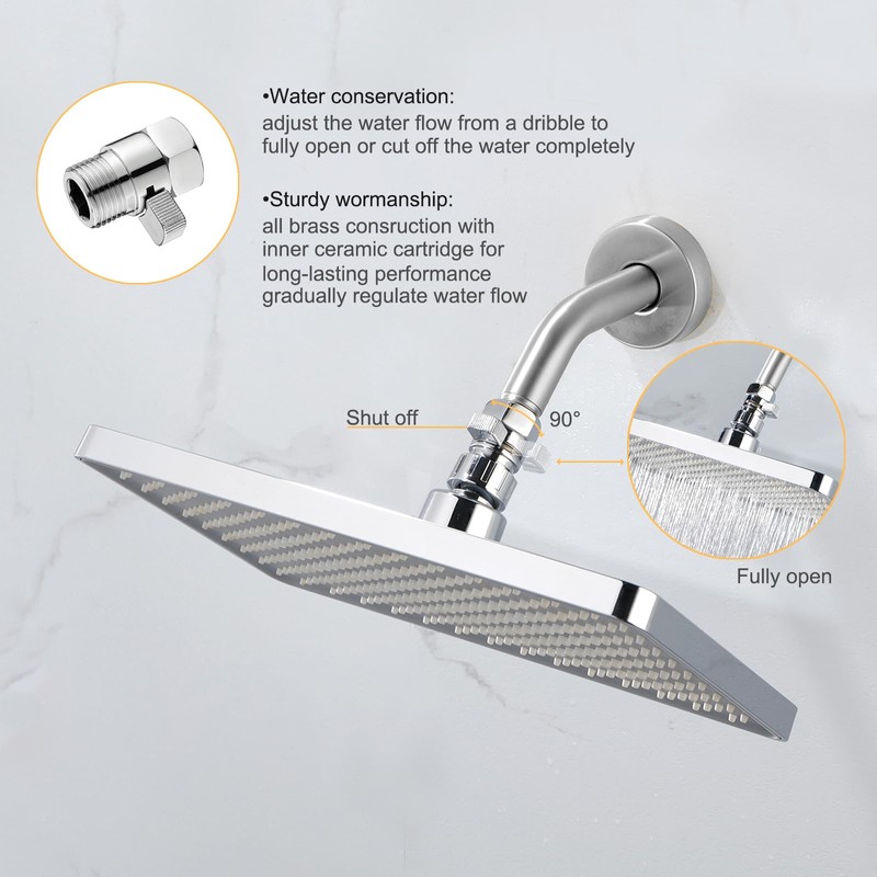 Chrome Water Flow Control Valve, G1/2" Shower Head Flow Control